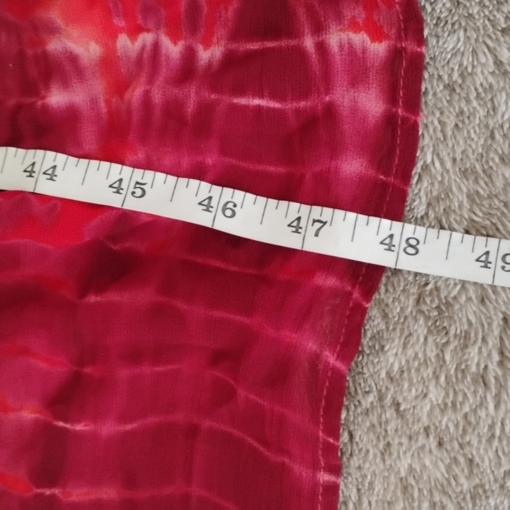 Young Fabulous & Broke Red Tie Dye Maxi Halter Strapless - Picture 5 of 9